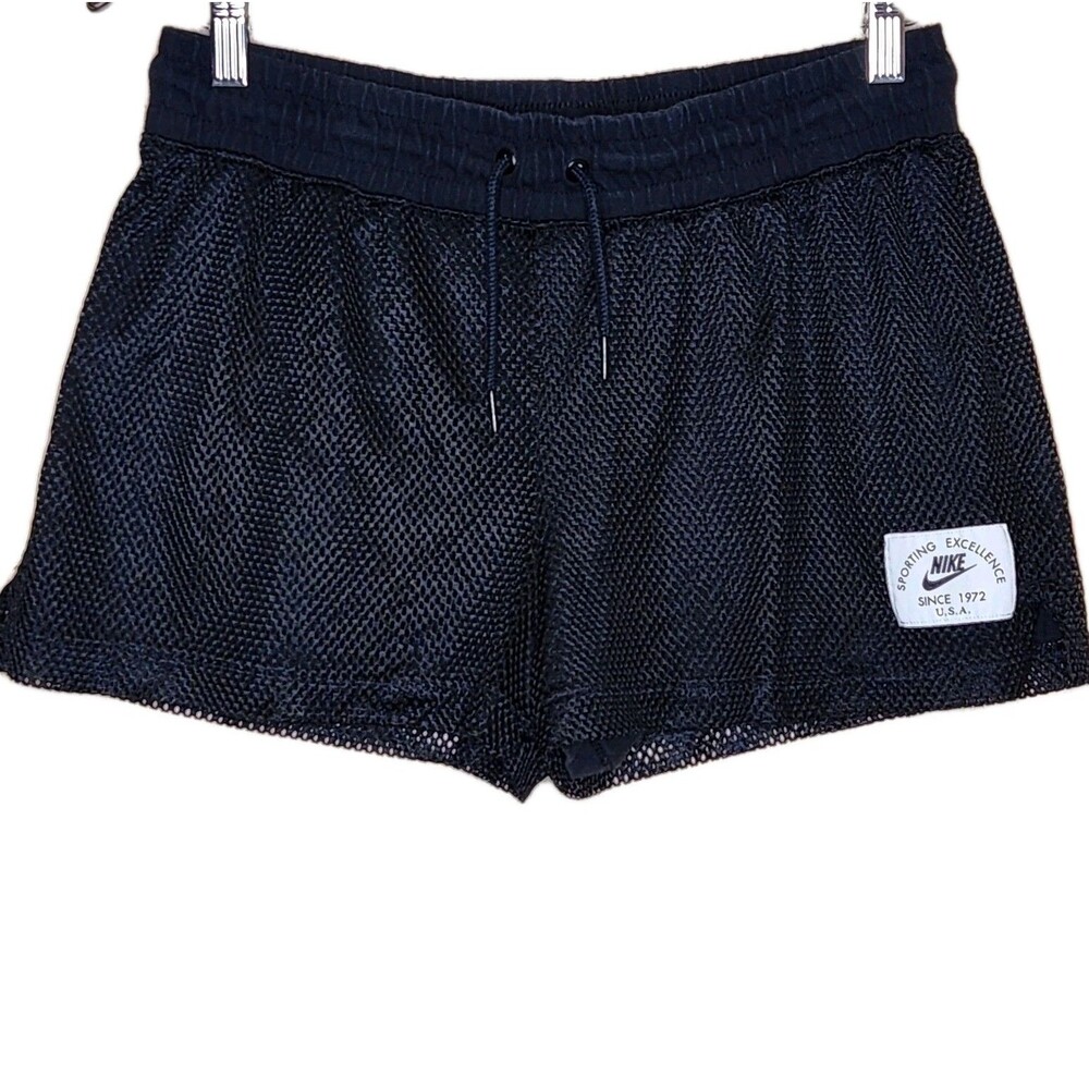 Nike Sportswear Black Mesh Running Shorts Women's Medium Retro 90s Athleticwear